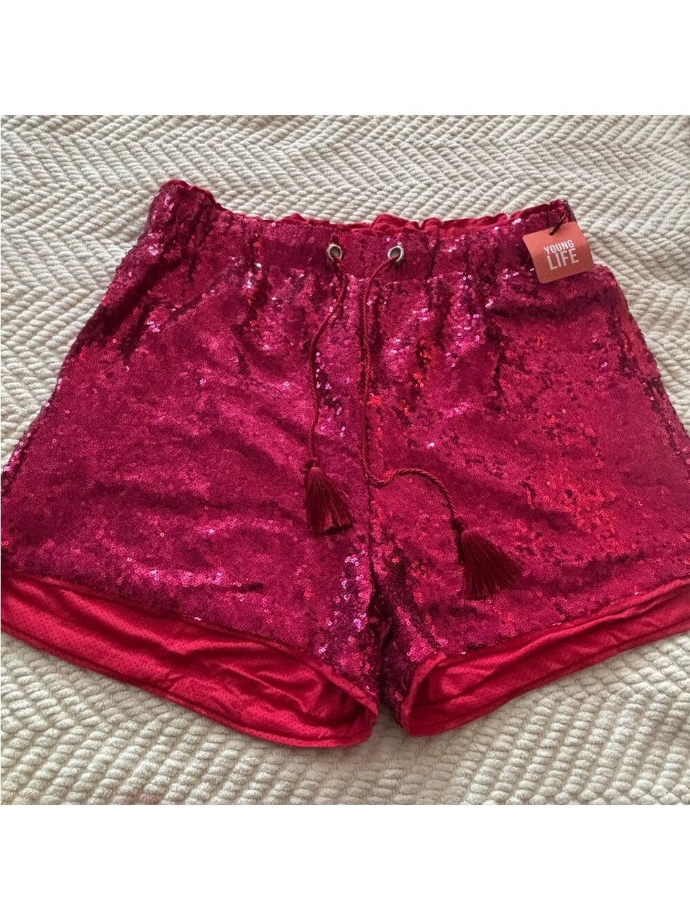 NEW- Sequined Shorts Women's XL - Picture 3 of 10